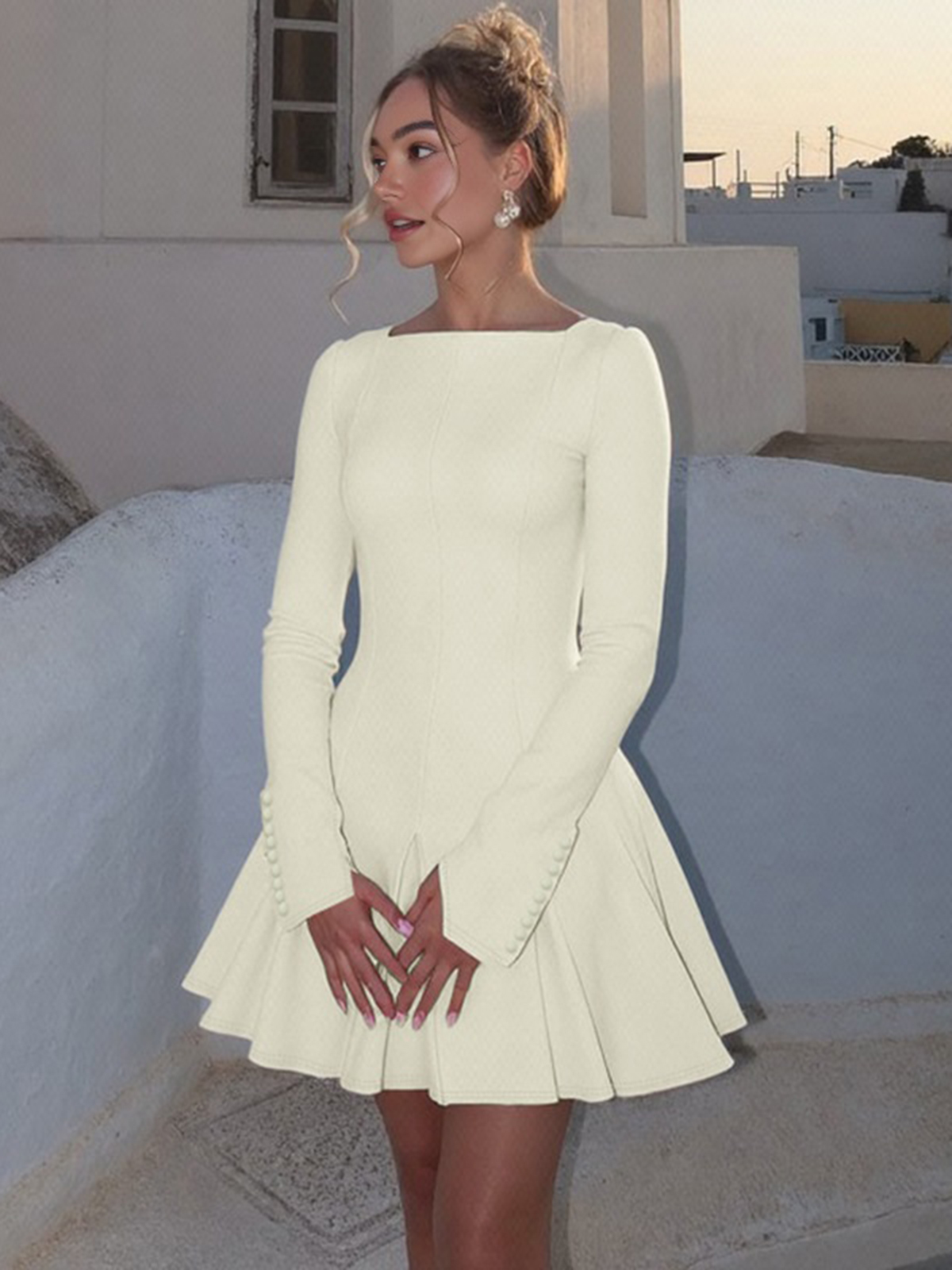 Beaded Pleated Waisted Dress