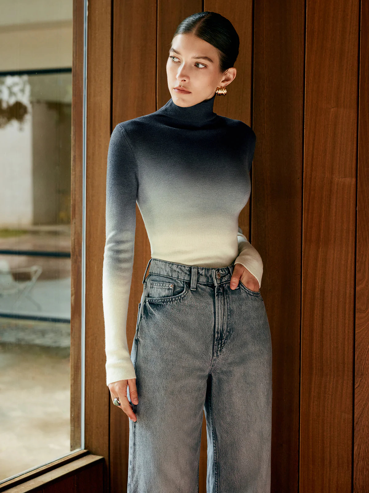 Oblique Slim-fit Knit Top