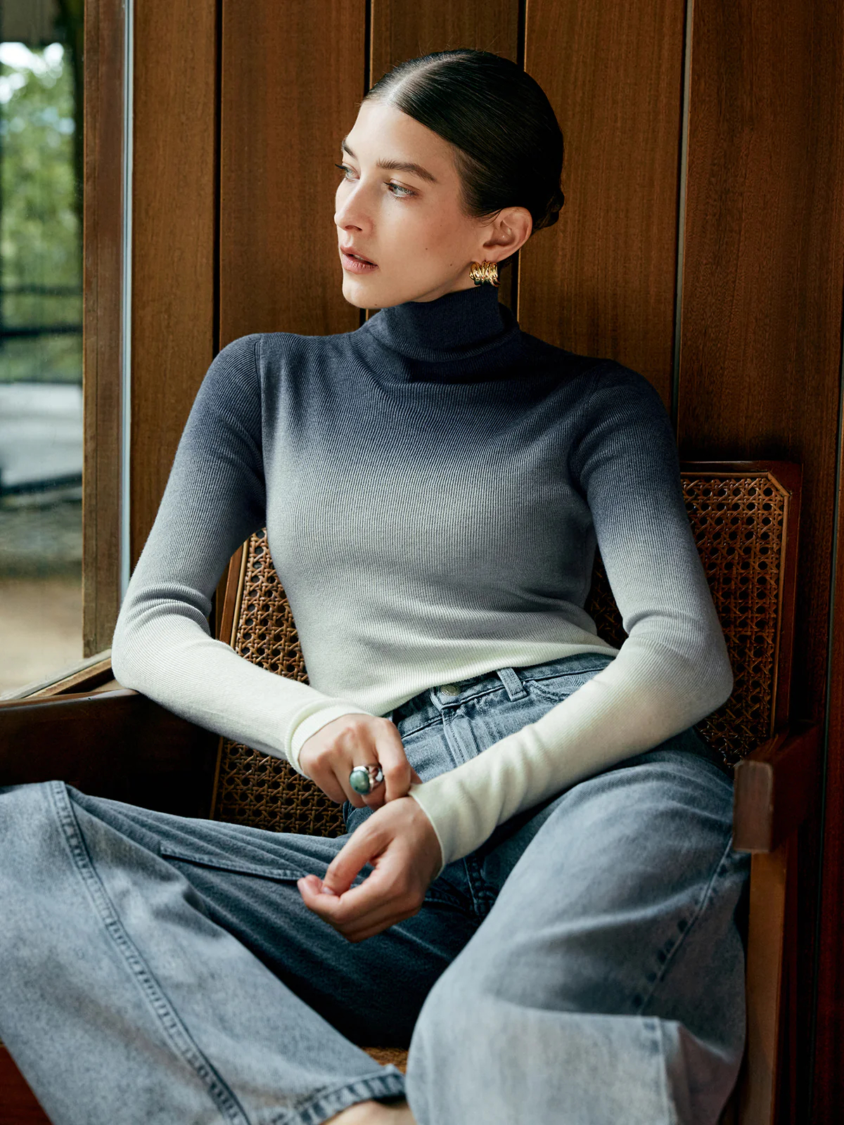 Oblique Slim-fit Knit Top