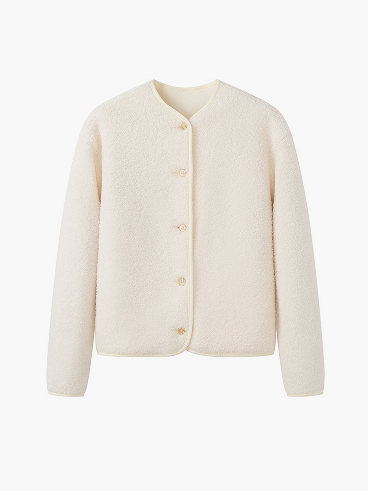 Crew Neck Fleece Coat