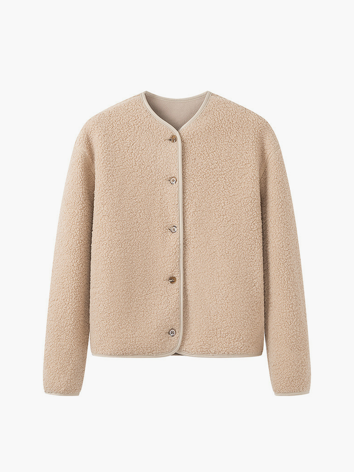 Crew Neck Fleece Coat