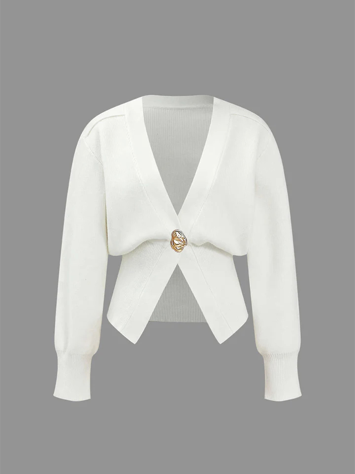 Golden Button Plain Cardigan
