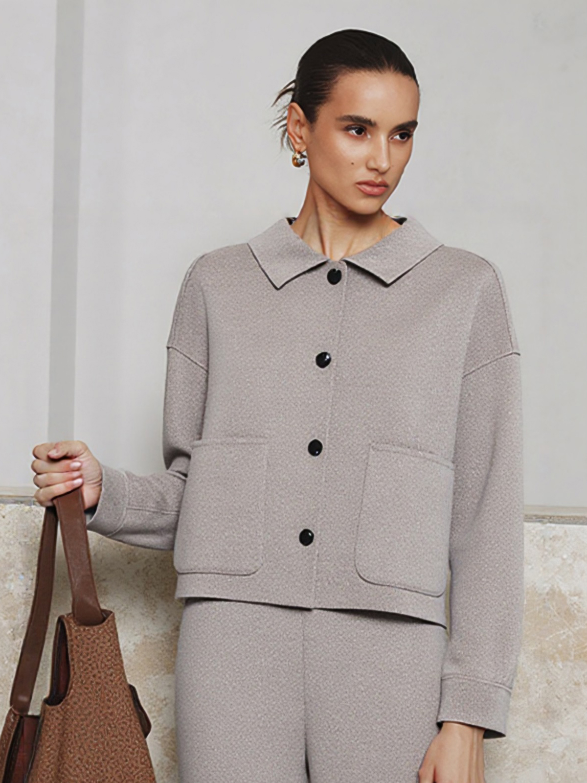 Loose Pocket Woolen Jacket