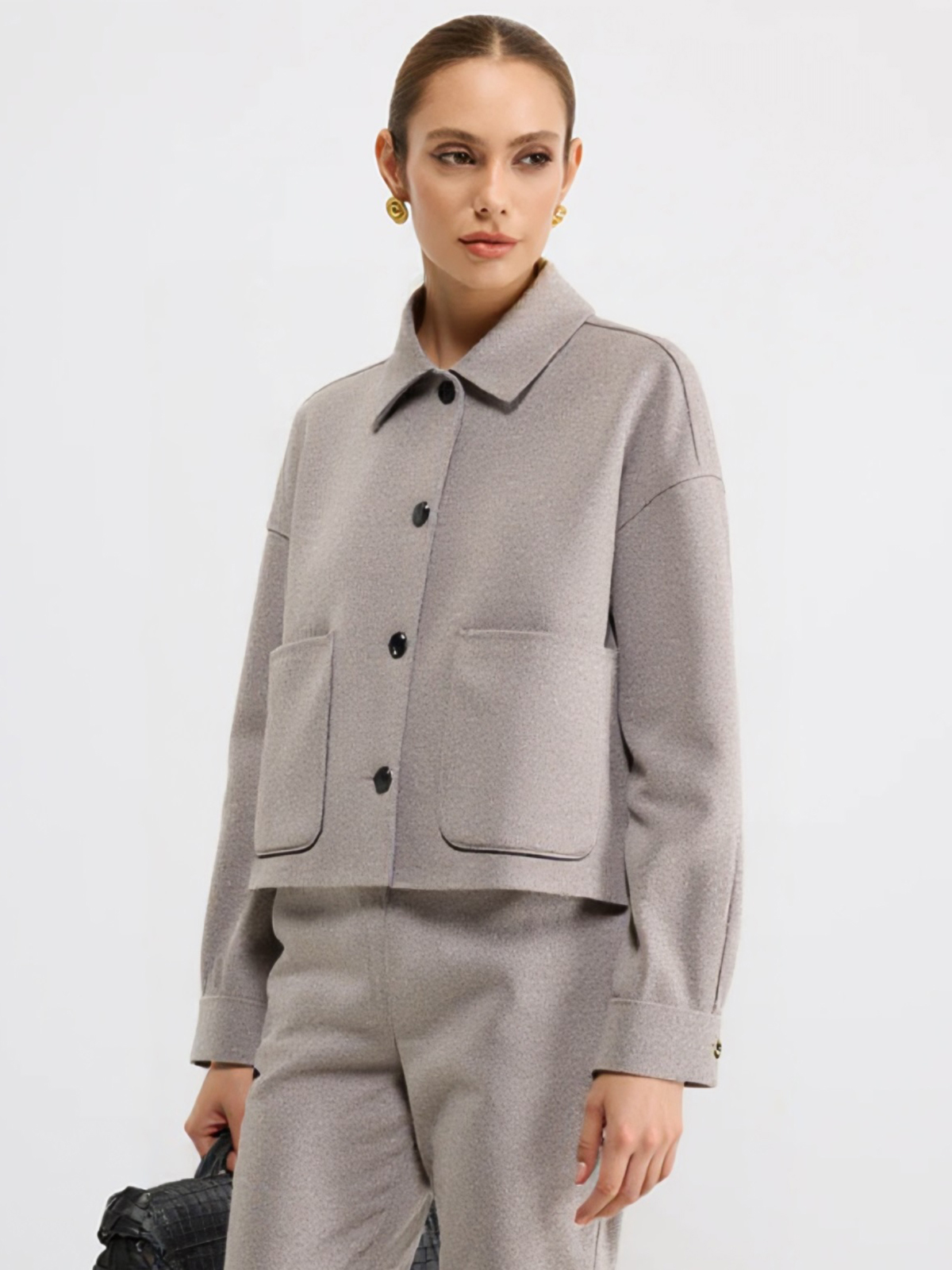 Loose Pocket Woolen Jacket