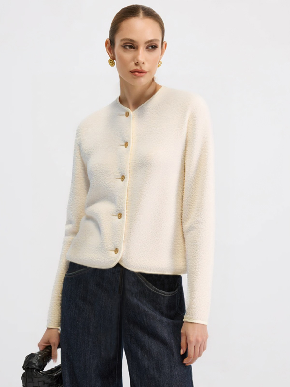 Crew Neck Fleece Coat