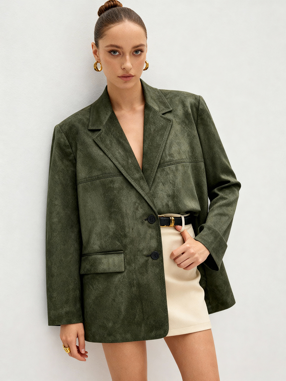 Suede Vintage Lapel Blazer