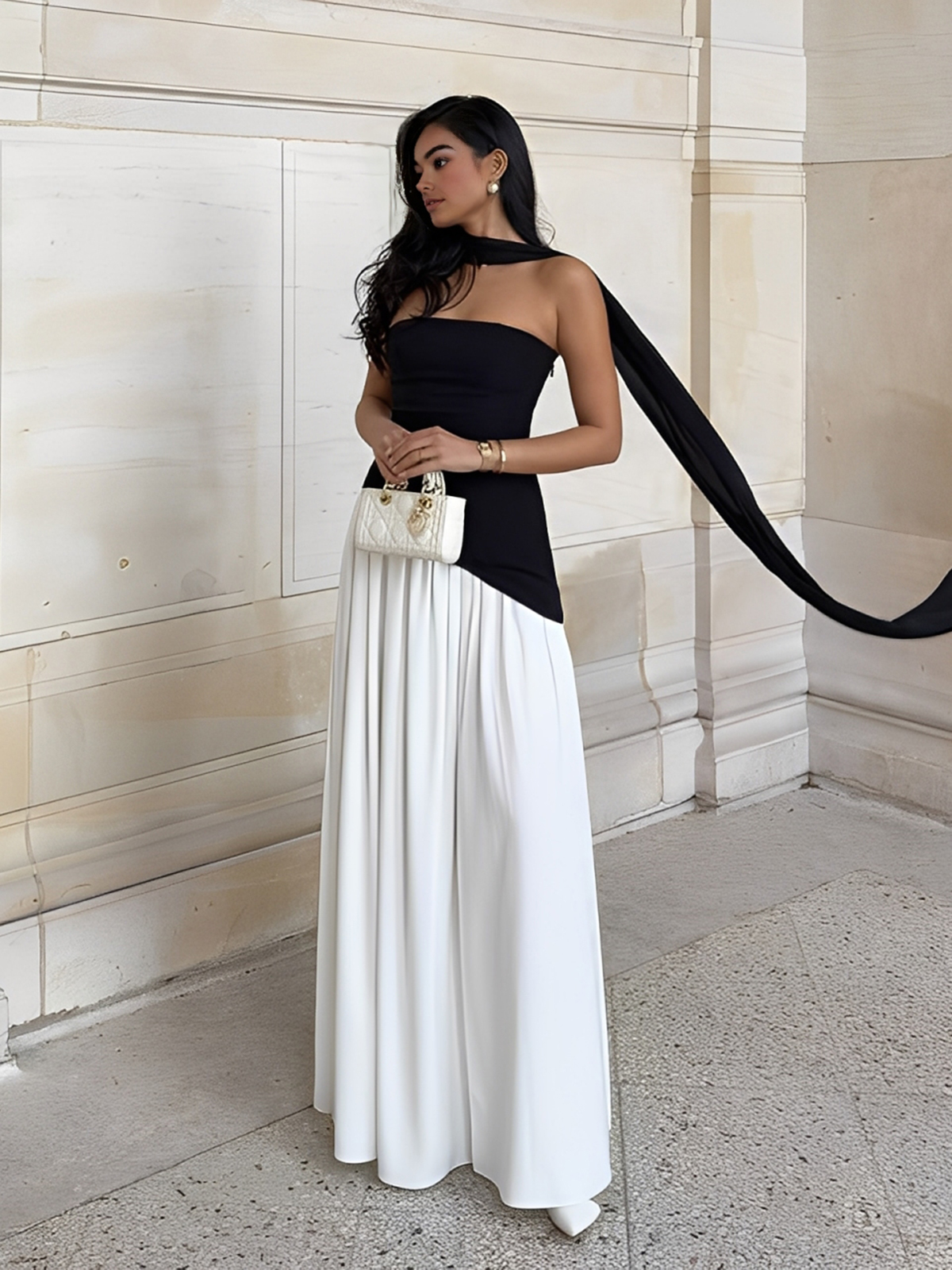 Women's Strapless High-slit Dress