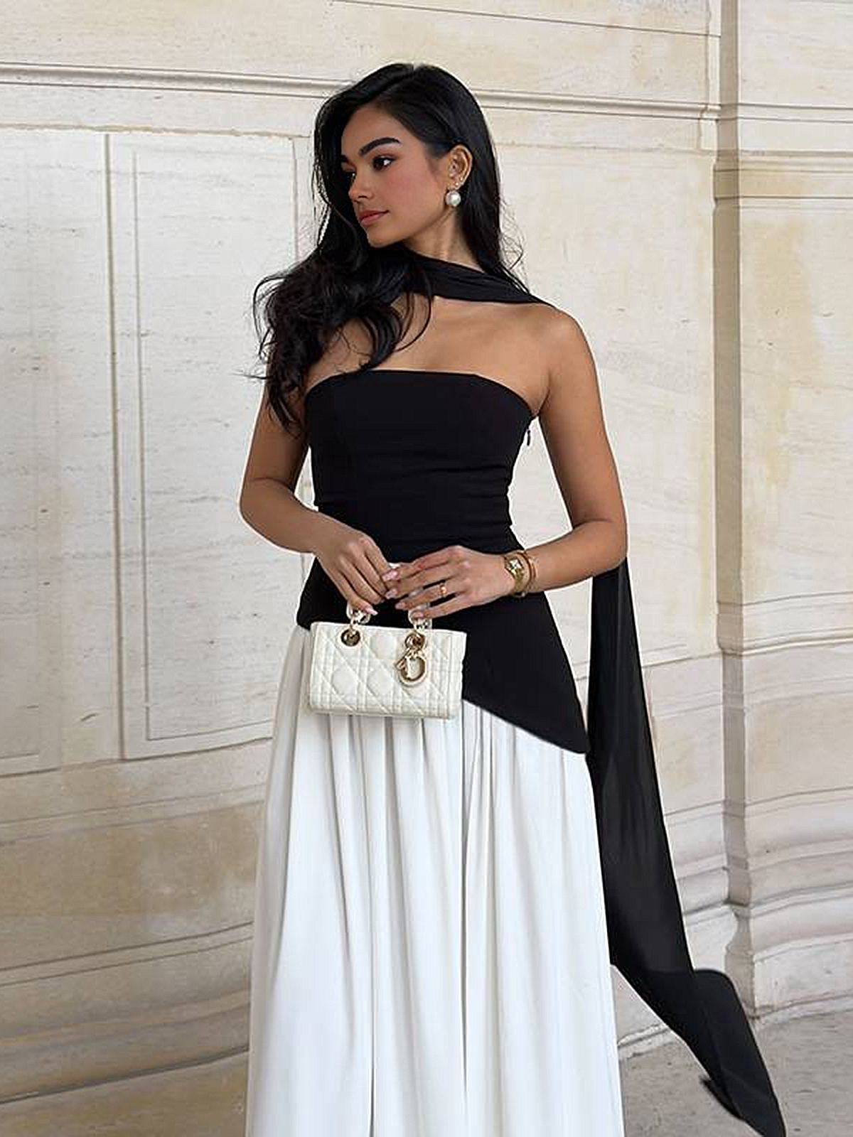 Women's Strapless High-slit Dress