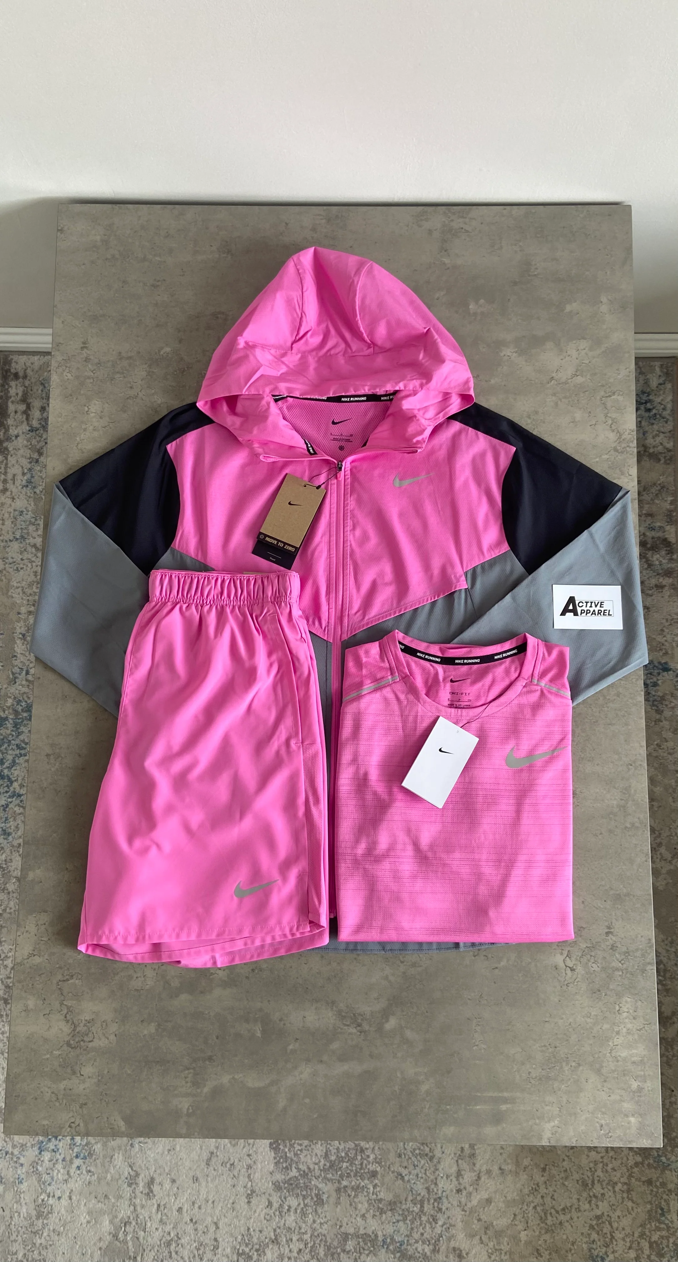 NIKE WINDRUNNER 3-PIECE SET - PINK/BLACK/GREY