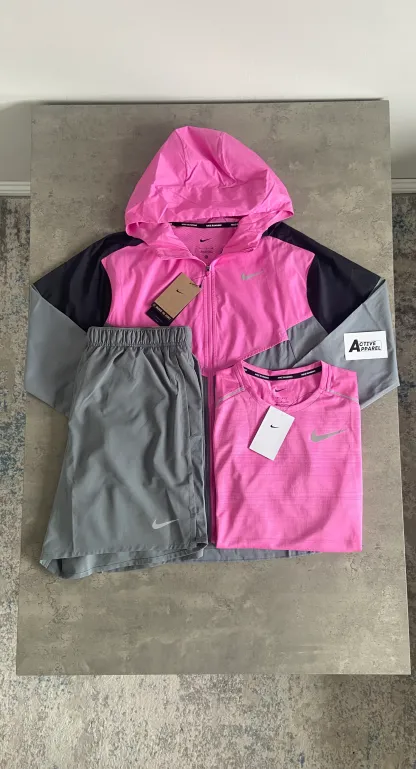 NIKE WINDRUNNER 3-PIECE SET - GREY/PINK/BLACK