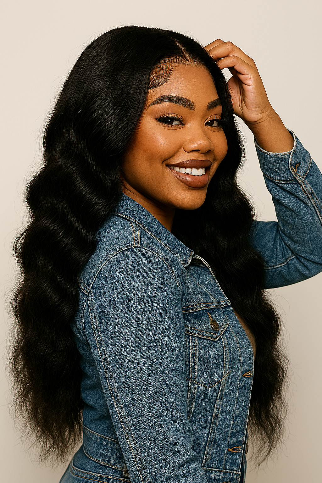 Heat-Resistant Long Curly Lace Front Wig | Synthetic Hair That Looks Real!