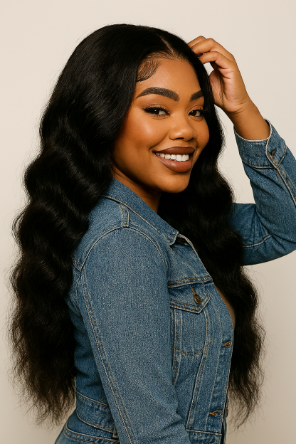 Heat-Resistant Long Curly Lace Front Wig | Synthetic Hair That Looks Real!