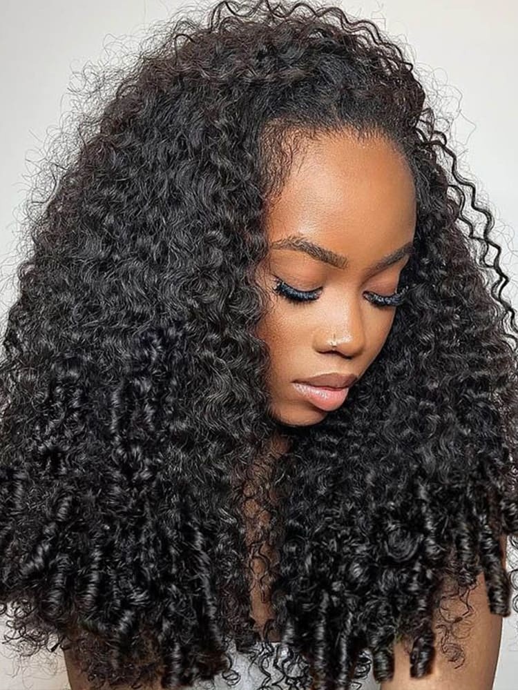 A bunch of spiral curly hair