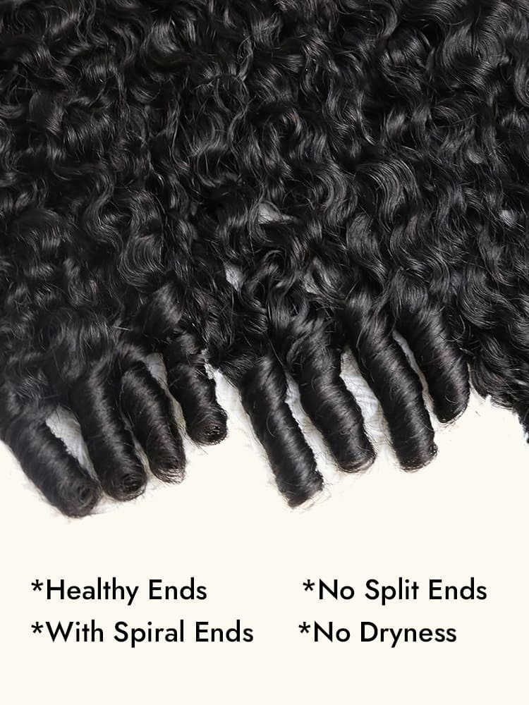 A bunch of spiral curly hair