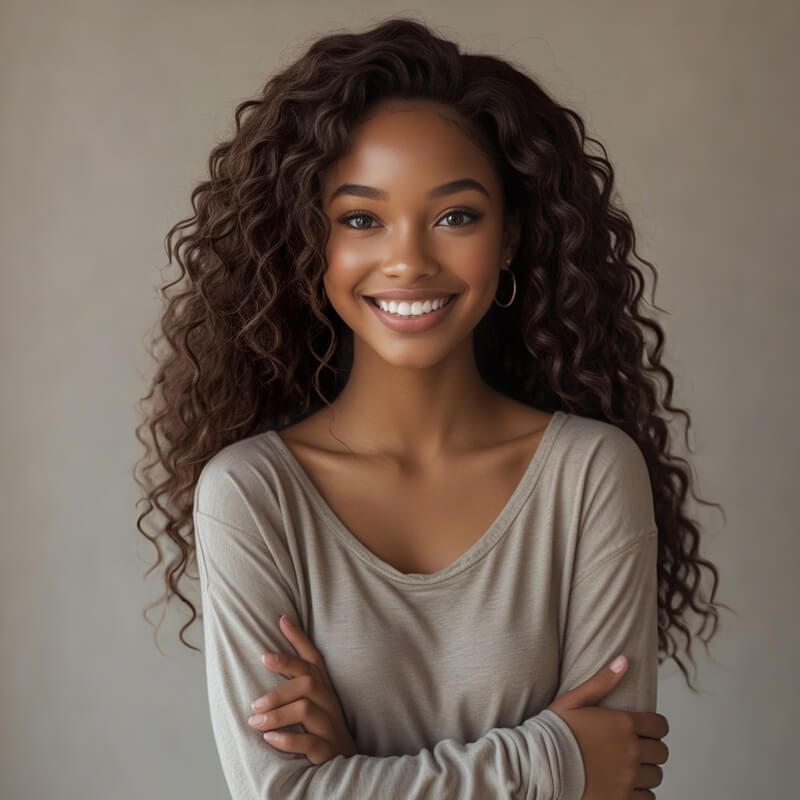 Glueless Wig Brown Loose Deep Curls