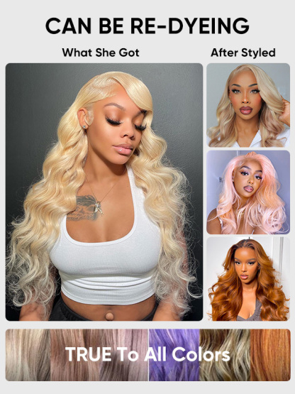 Hair Body Wave Blonde Lace Front Wigs Transparent
