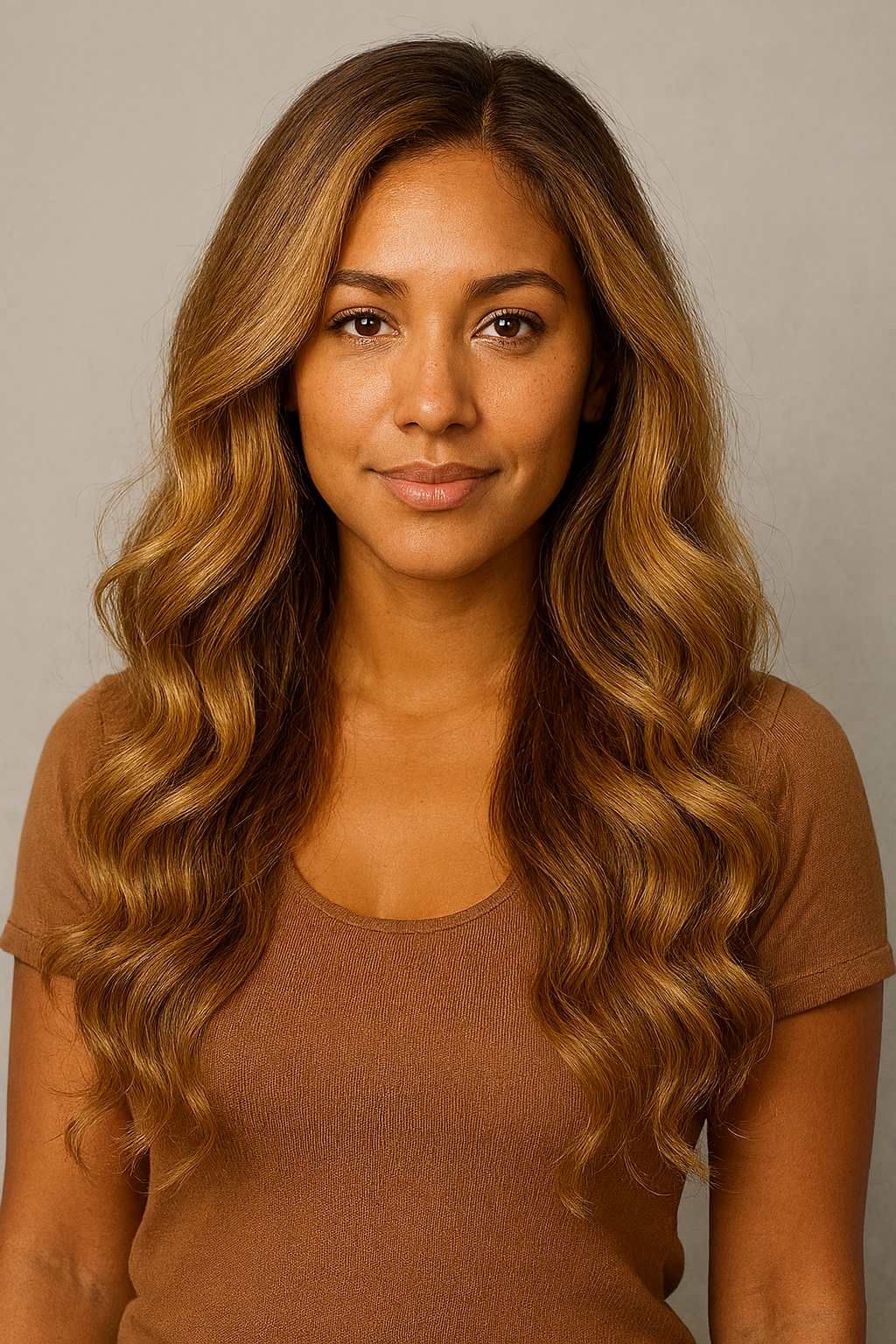 Glueless Shoulder Length Wavy Brown Ombre Layered Wigs With Bangs Lace Front Human Hair Wigs