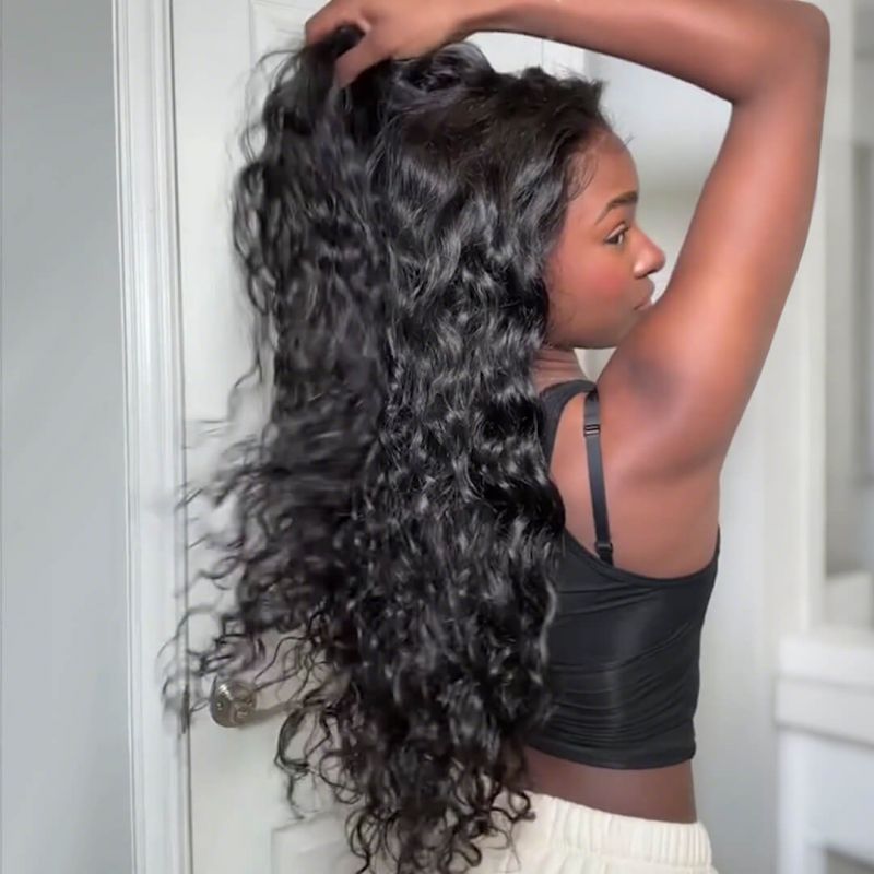 Natural Loose Deep Wave Wig Swiss Lace Front Glueless Human Hair Wigs