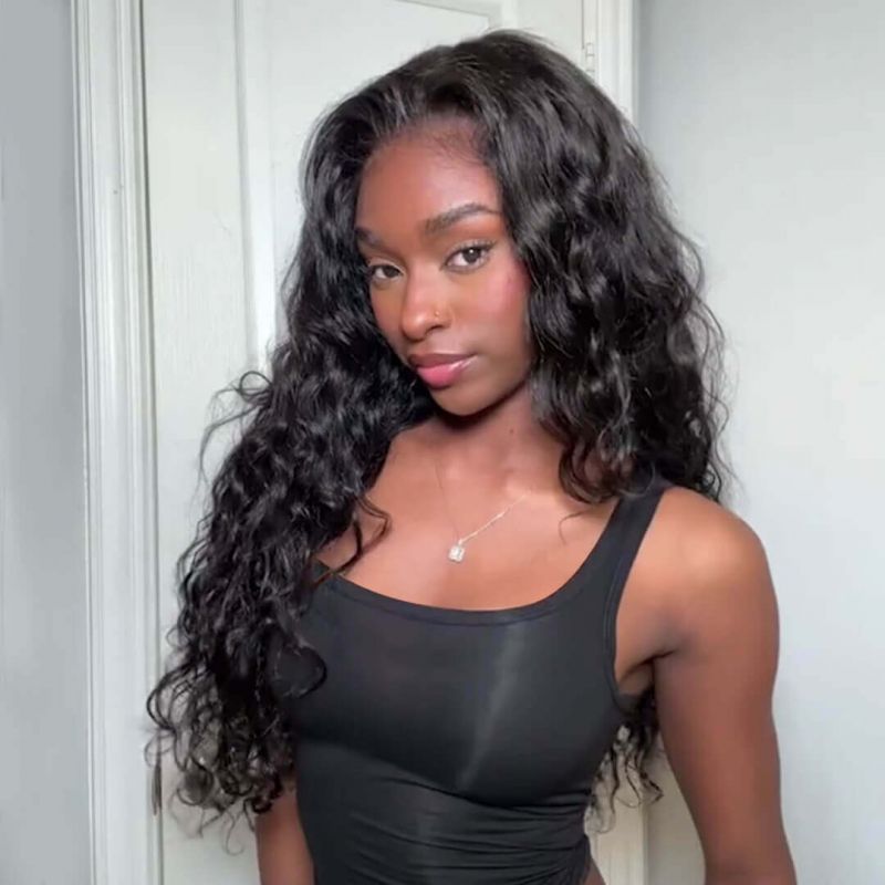 Natural Loose Deep Wave Wig Swiss Lace Front Glueless Human Hair Wigs