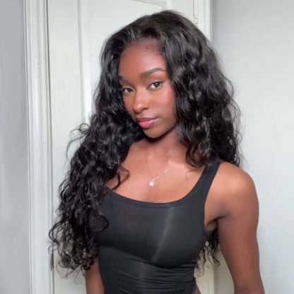 Natural Loose Deep Wave Wig Swiss Lace Front Glueless Human Hair Wigs