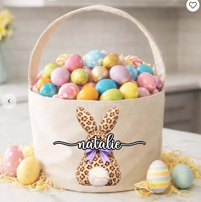 Bunny Egg Hunt Bag For Kids - Personalized Bucket Bag - Gift For Kids, Grandkids, Easter Gift