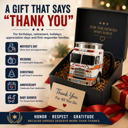 🚓🚒🚑 3D First Responder Vehicle Mug | Police Fire Ambulance Gift Cup