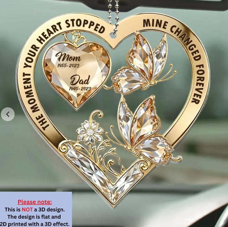 The Moment My Heart Changed Forever - Personalized Custom Car Ornament