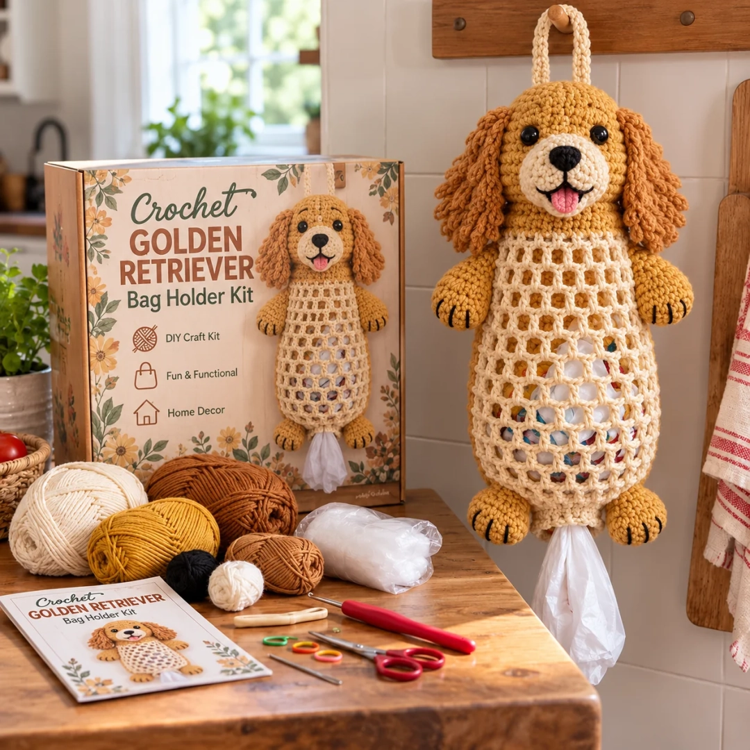 🧶Crochet Animal Bag Holder DIY Kit – Cute & Functional Hanging Storage Craft Kit