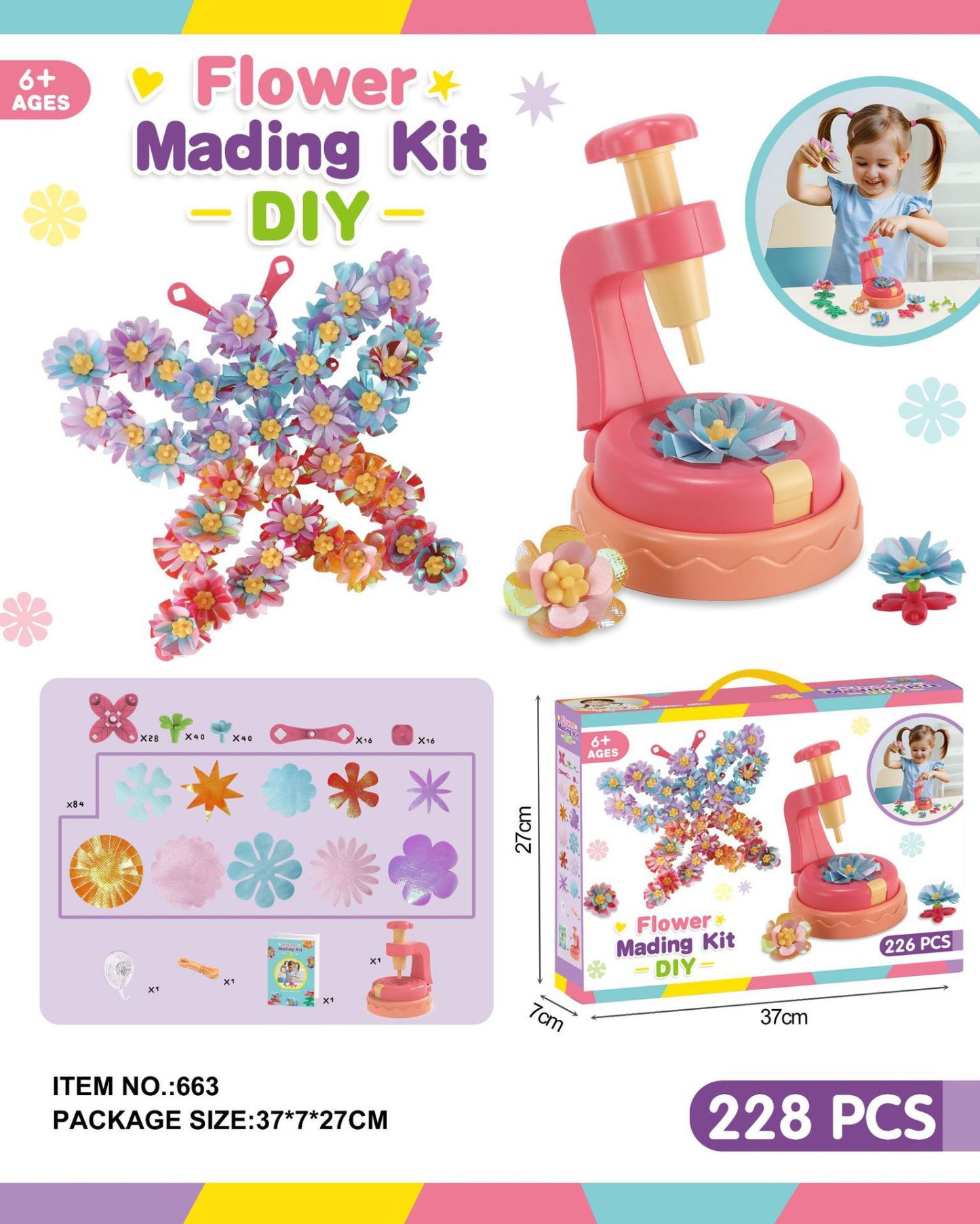 Fabric Flower Bouquets Toys, DIY Craft Kits Toys for Kids