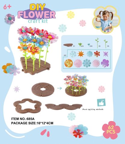 Fabric Flower Bouquets Toys, DIY Craft Kits Toys for Kids