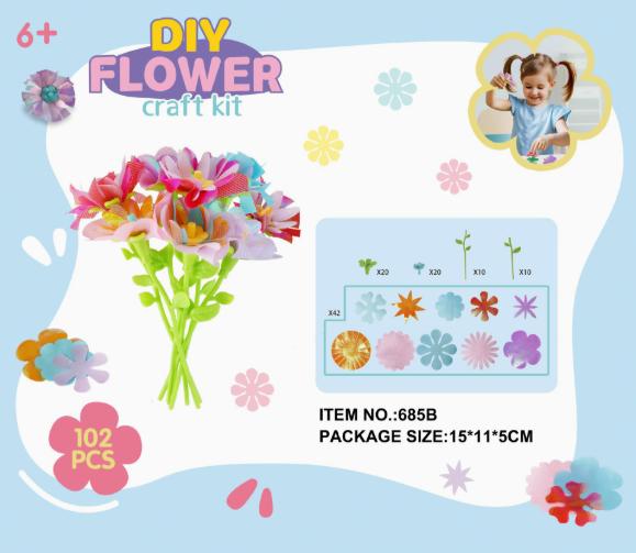 Fabric Flower Bouquets Toys, DIY Craft Kits Toys for Kids
