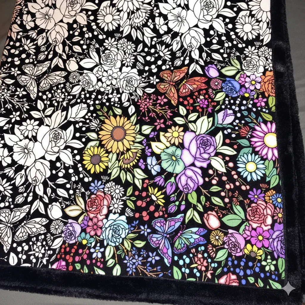 DIY Coloring Blanket 50x60 Inch Fleece Throw for Kids & Adults with 24 Marker Pens