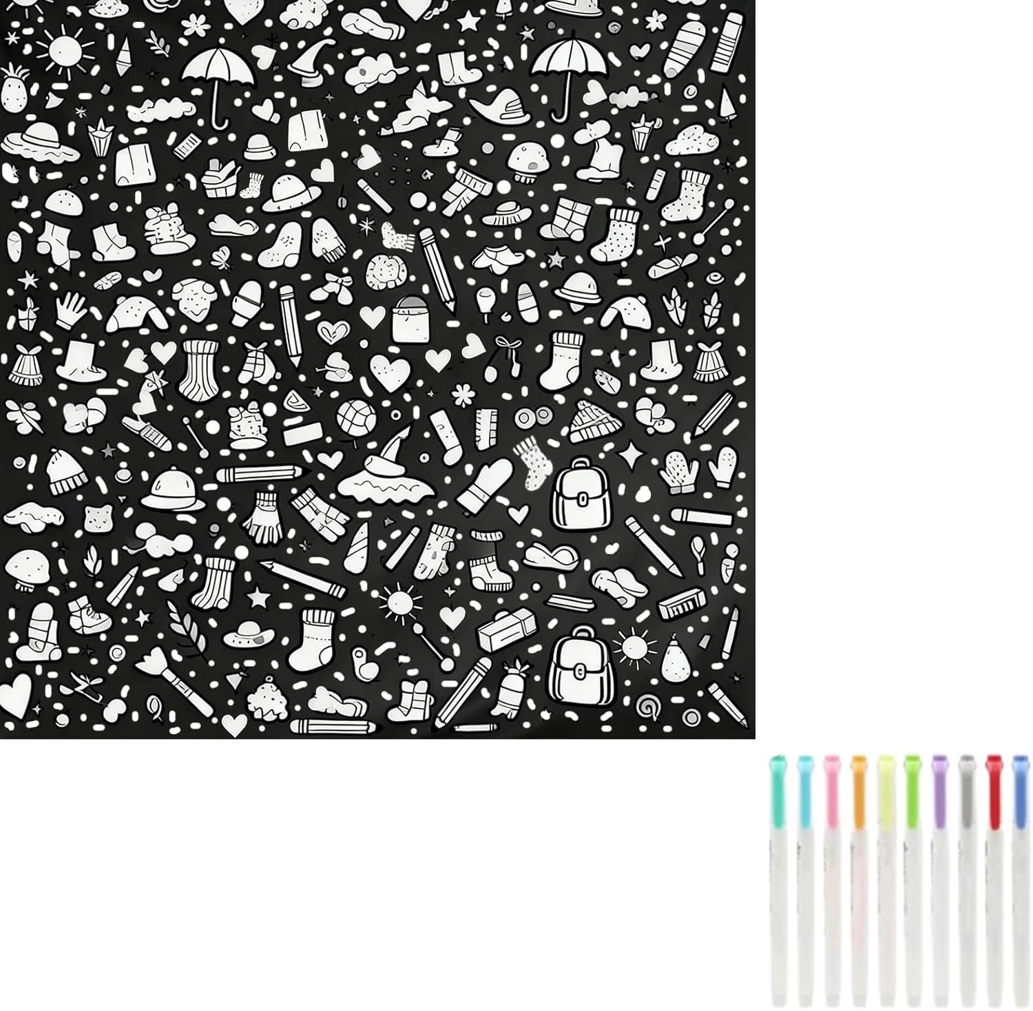 DIY Coloring Blanket 50x60 Inch Fleece Throw for Kids & Adults with 24 Marker Pens