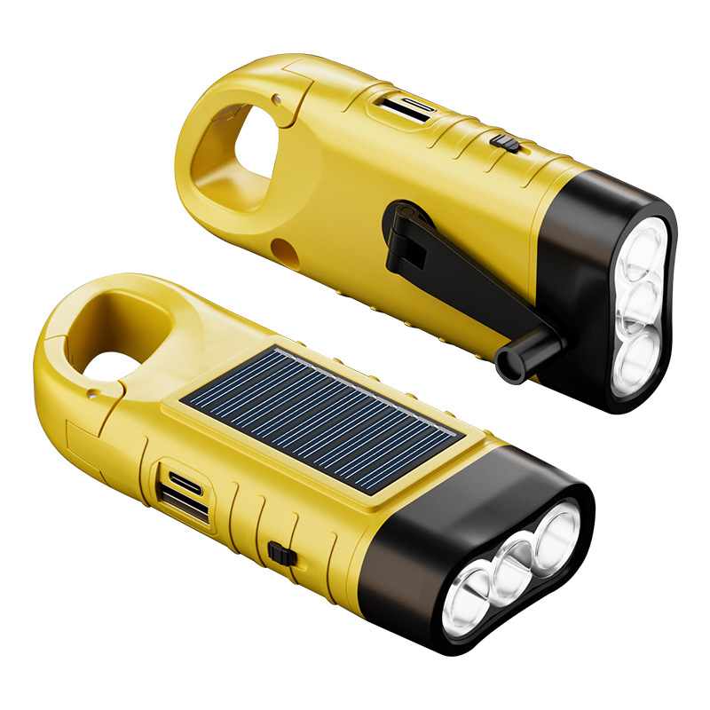 Outdoor Emergency Lamp (Hand Crank + Solar + USB Charging)