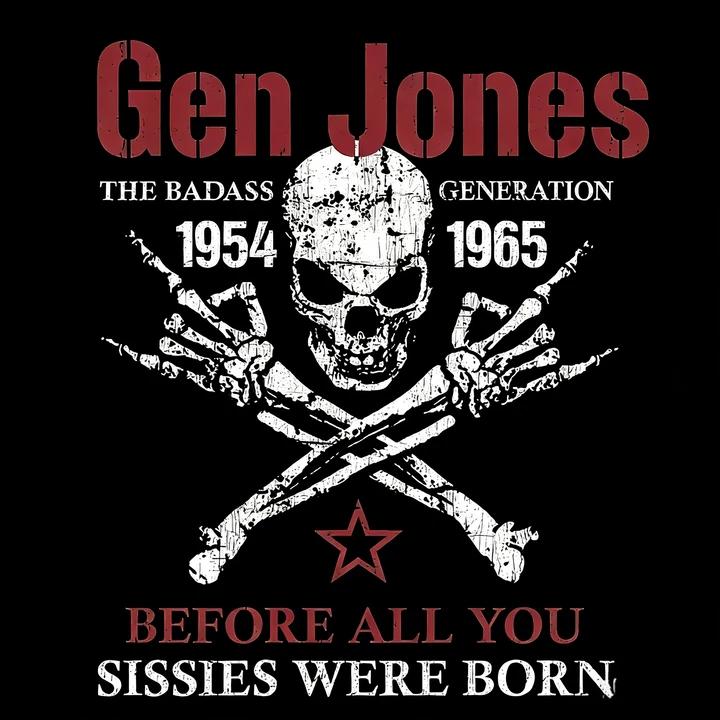 Gen Jones The Badass Generation 1954-1965 Skull Graphic T-Shirt