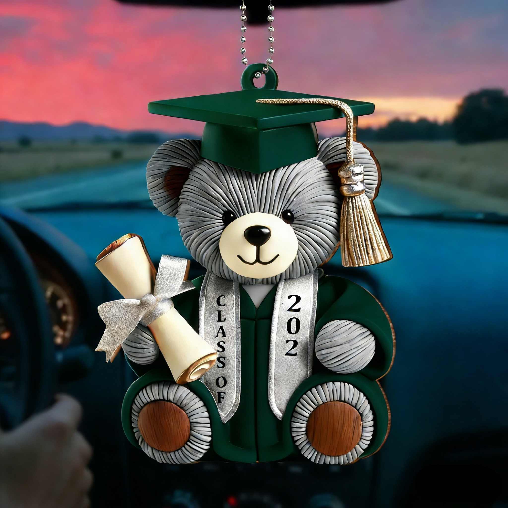 Graduation Wishes Teddy Bear - Personalized Custom Wood Ornament - Gift For Graduates