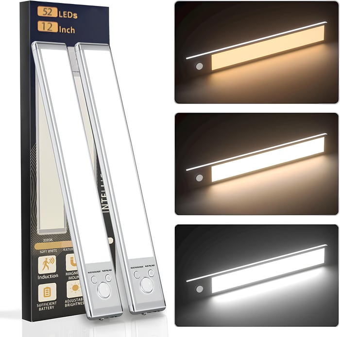 Last 3 Hours! 🌙 Indoor Motion Sensor Night Light, 🔋1500mAh USB Rechargeable, Magnetic Installation, Dimmable 🌟
