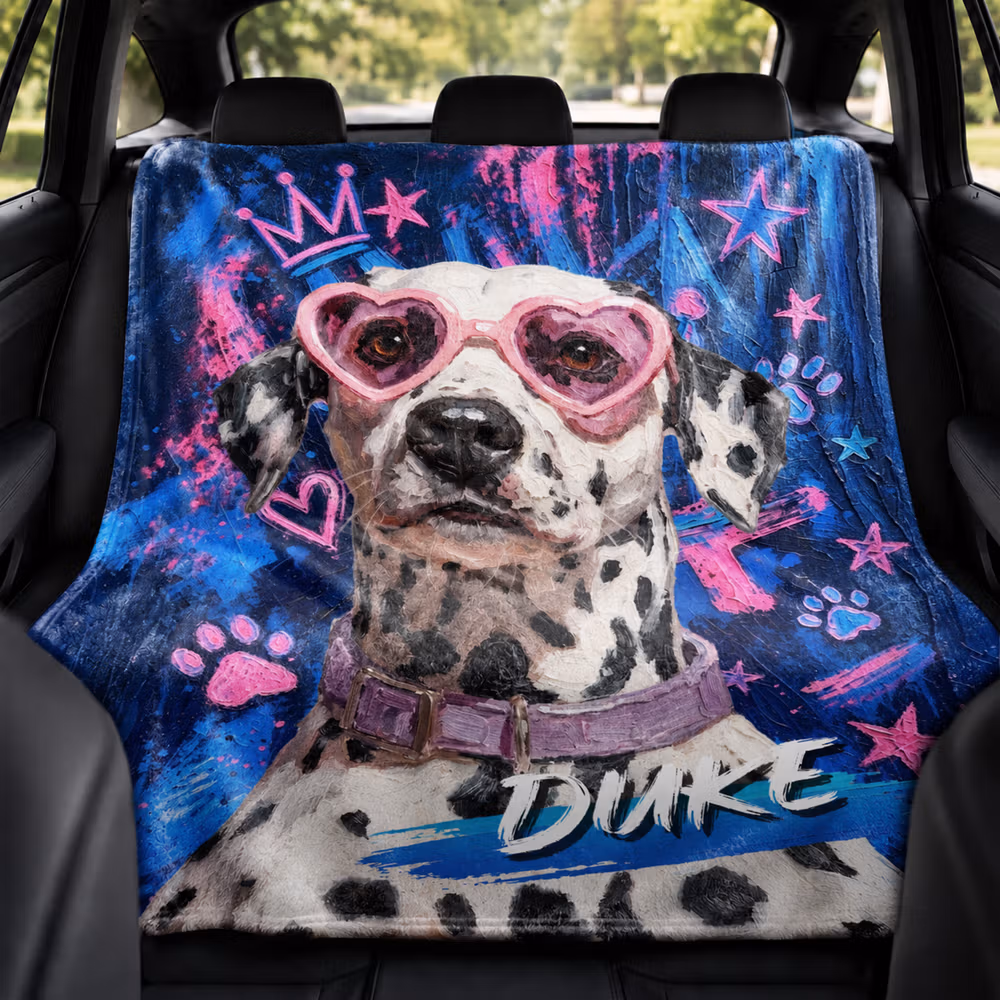 Personalized Graffiti Oil Pet Photo Soft Throw Blanket with Name Home Decor Daily Use Birthday Gift for Pet Lovers Family