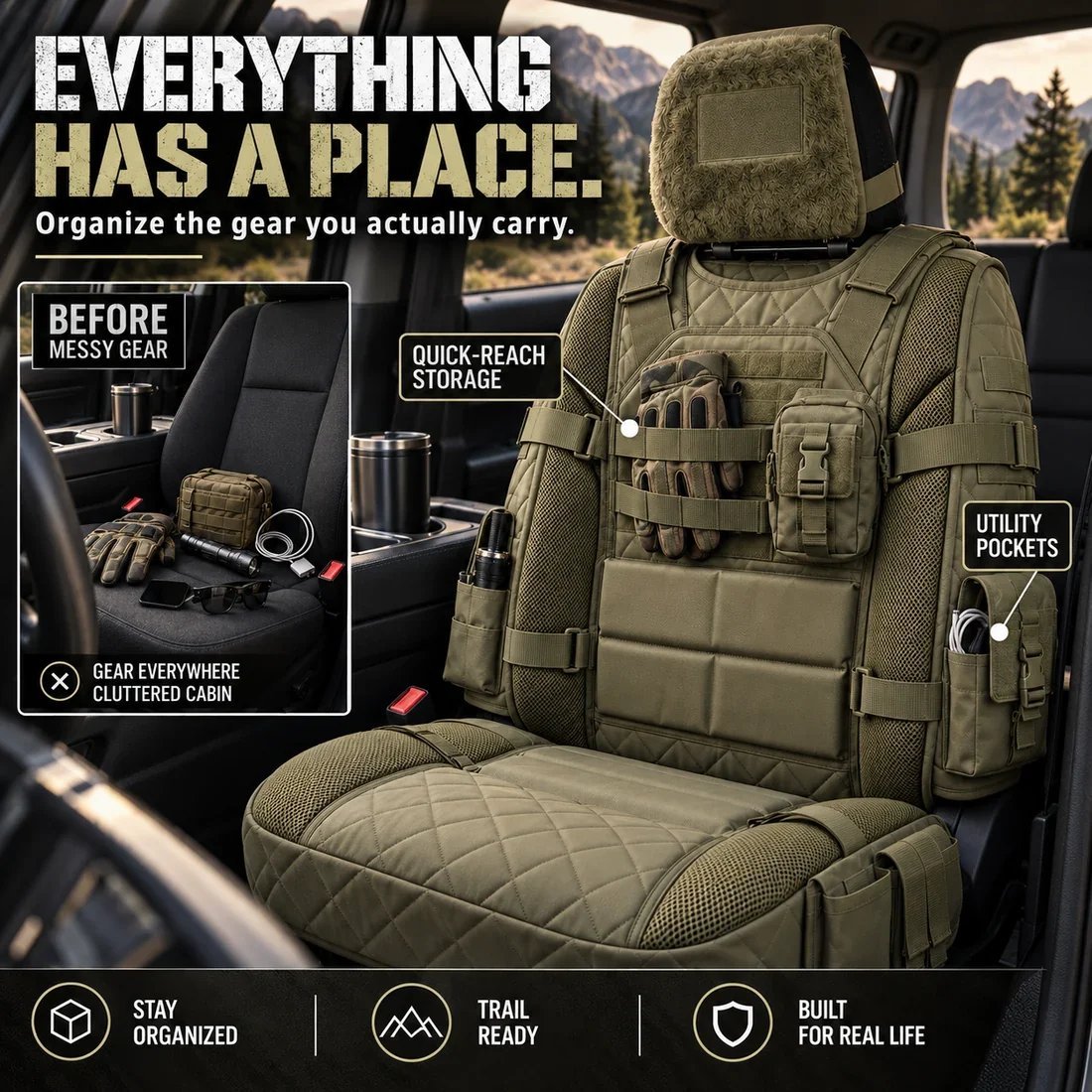 💥Limited Time-50% OFF🚙 Durable Truck Seat Cover✨ Storage, Protection & All-Day Comfort