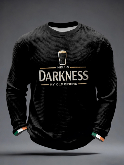 Men's Hello Darkness My Old Friend Waffle Long Sleeve T-Shirt