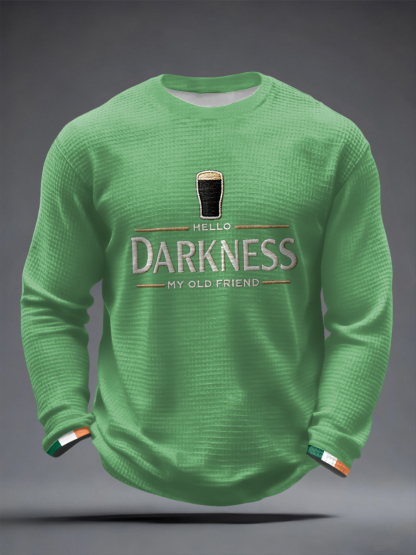 Men's Hello Darkness My Old Friend Waffle Long Sleeve T-Shirt