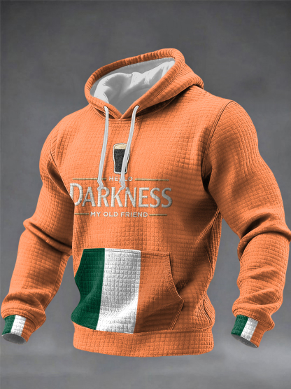 Men's Men's Hello Darkness My Old Friend Checkered Cotton Hoodie