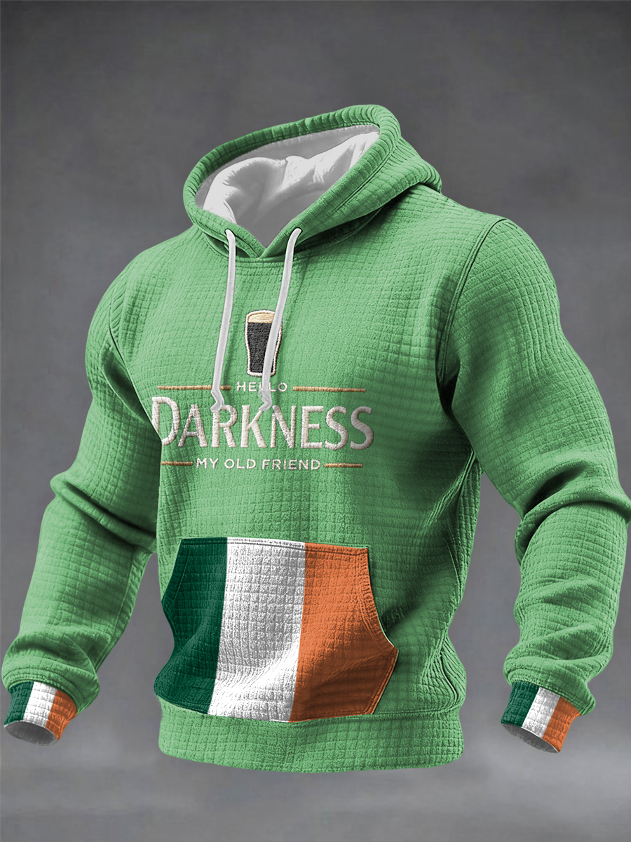 Men's Men's Hello Darkness My Old Friend Checkered Cotton Hoodie