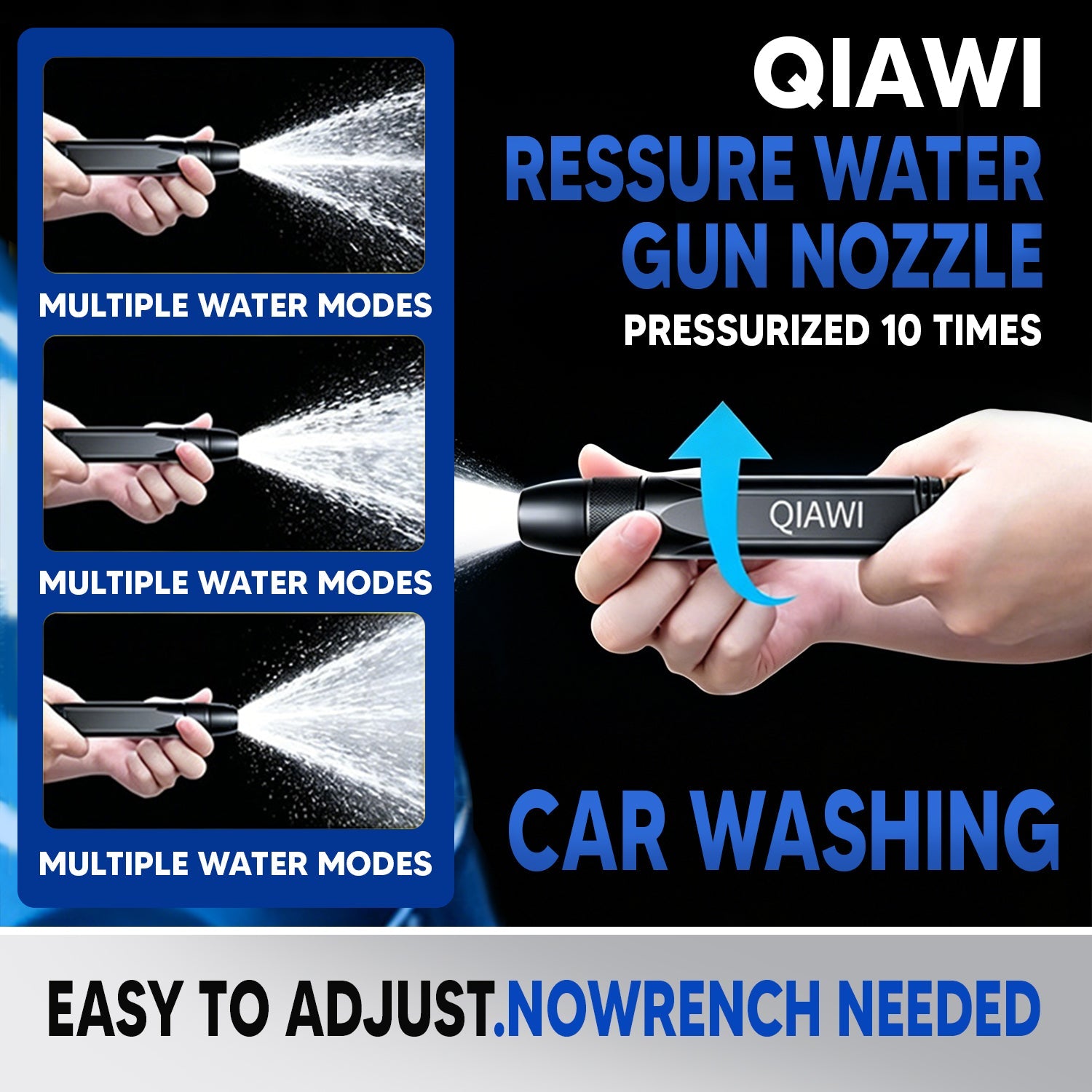 💧QIAWI Upgrade Car Washing Water Sprayer More Power. Less Effort. Better Everyday Cleaning.