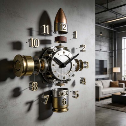 Personalized bullet disassembly theme clock
