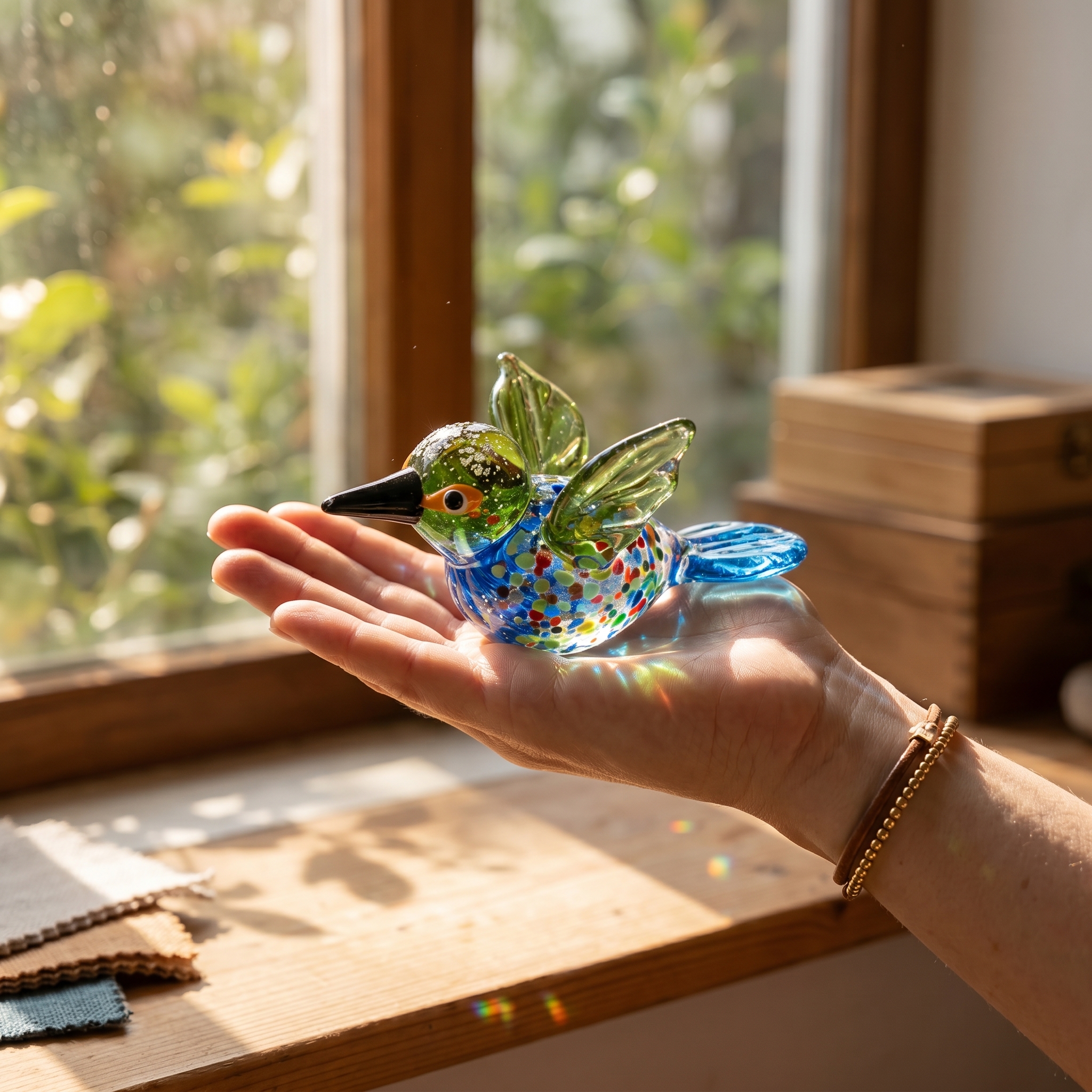 🔥Limited-time 60% off sale-Colorful Glass Bird Suncatcher