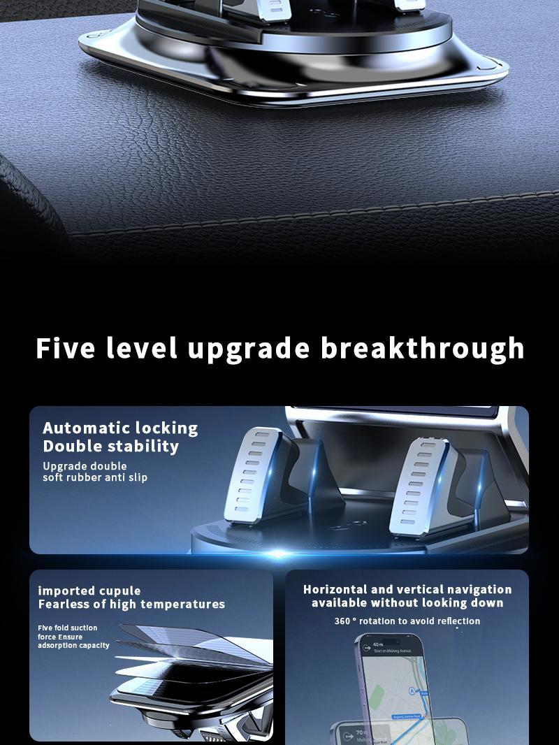 Car Phone Mount with Strong Suction Cup &ndash; 360 &deg;   Rotation, Adjustable Viewing Angles, Anti-Slip Holder for All Phones.