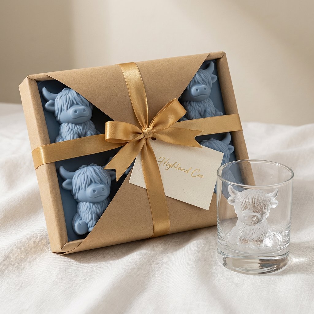 🐮 Mini Highland Cow Ice Cube & Dessert Mold 🧊🍪 Cute 3D Ice for Drinks, Parties & Gifts🎁