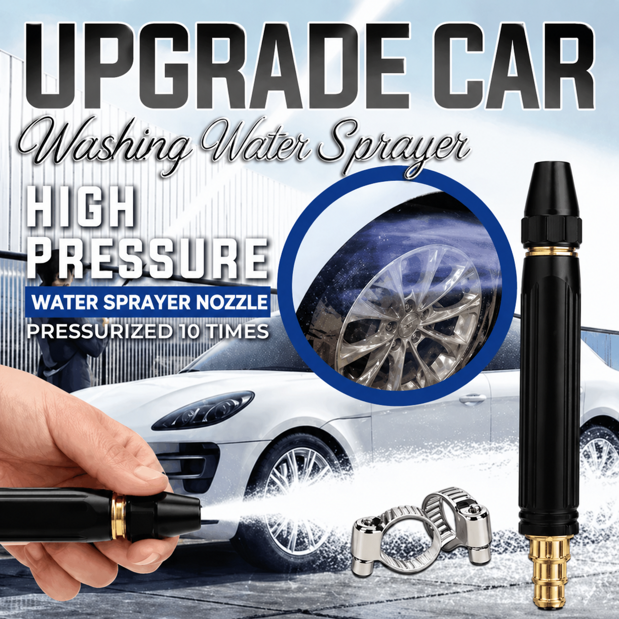 💧QIAWI Upgrade Car Washing Water Sprayer More Power. Less Effort. Better Everyday Cleaning.