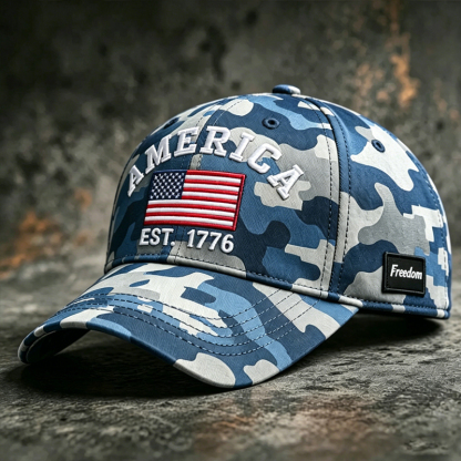 Retro Camouflage Art Print Casual Baseball Cap
